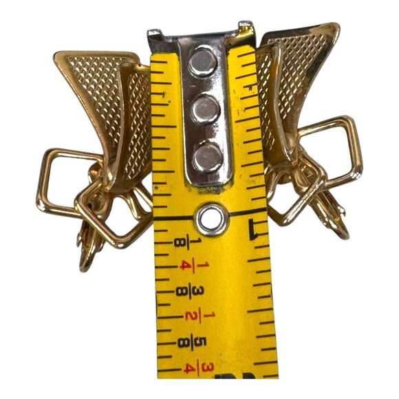 Vtg Emmons Gold-Tone Clip-On Earrings Abstract Squares Modernist Shooting Star - Picture 6 of 7